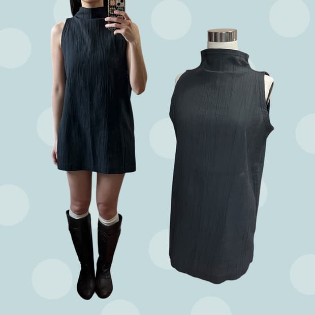 이세이 미야케 레이블 Hai sporting gear 플리츠 슬리브리스 