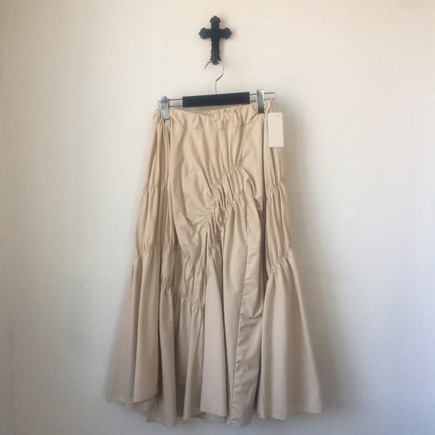 Shirring point long skirt