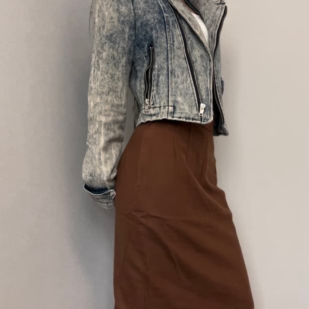 camel brown suede midi skirt