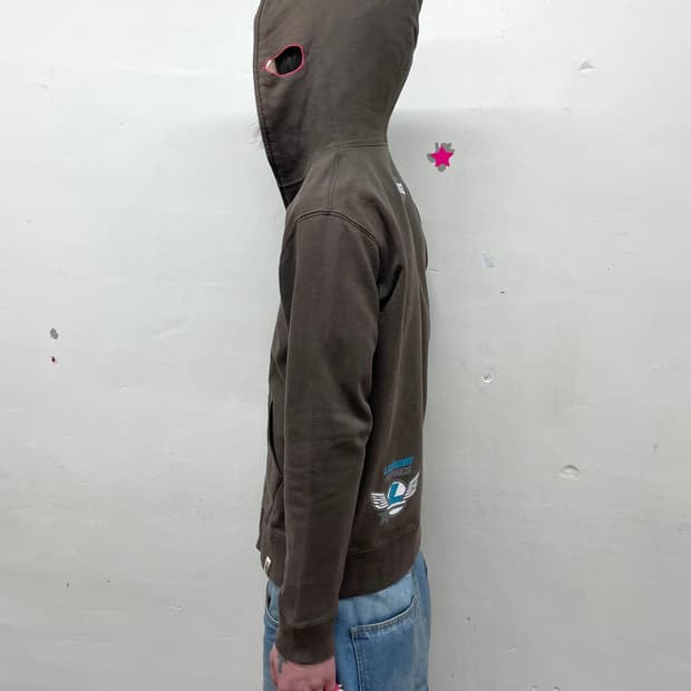 Champion Earphones Red Brown Hooded Zip