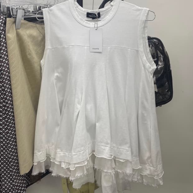 꼼데가르송 빈티지 레이어드 프릴 슬리브리스 (화이트)