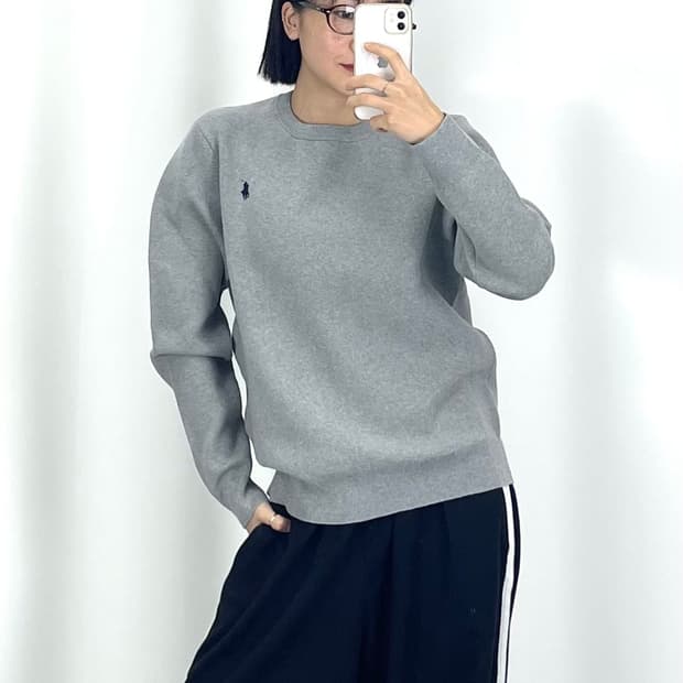  [L]폴로 여성 그레이 니트 맨투맨CK9775