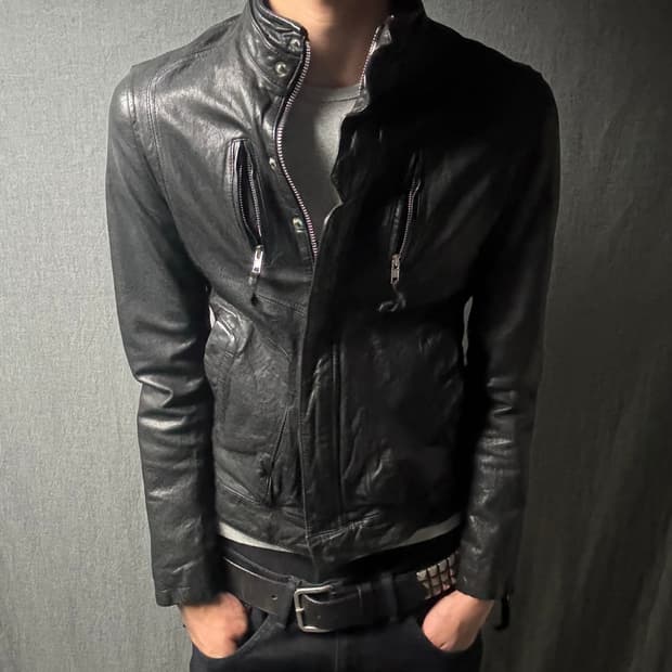 lamb skin leather jacket