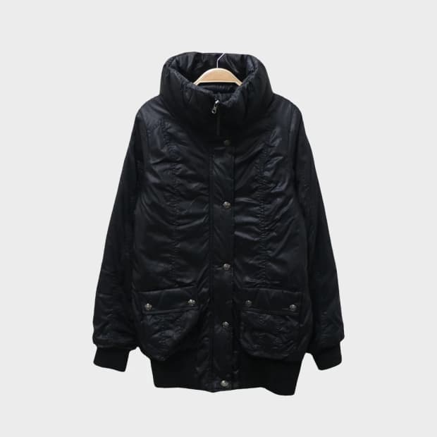 러시아워 블랙 하이넥 패딩 61008