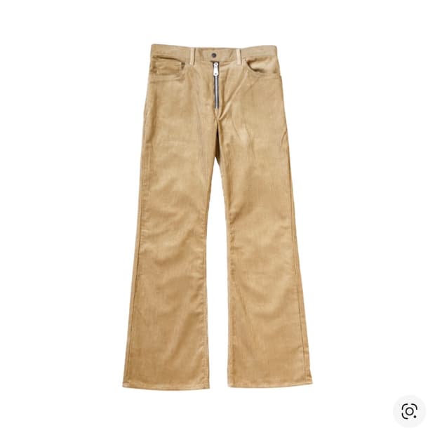 캐피탈 8W 코듀로이 5P 지퍼 랫 플레어 팬츠 베이지