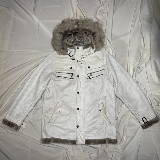 O0s Mode Vkei style fur jacket