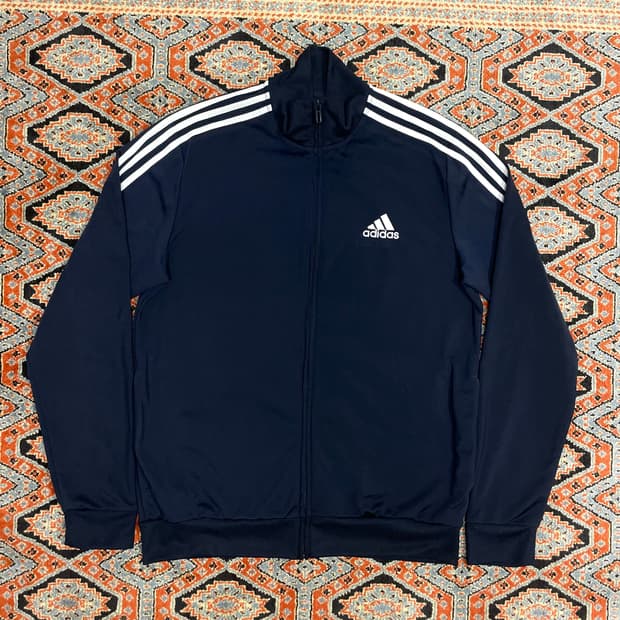 아디다스 삼각로고 네이비 기모 집업져지 자켓 남성XL