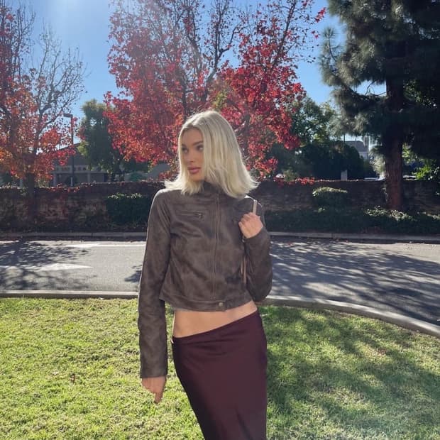 Lioness 레더자켓 브라운 S