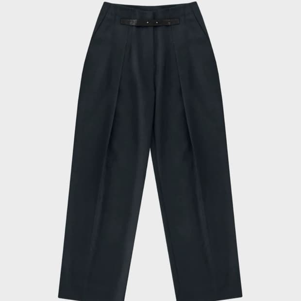 LABEL 블랙와이드 핀턱팬츠 / 테일러드팬츠