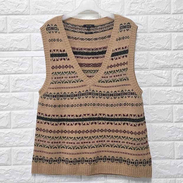 택포_ 마시모두띠 에스닉 니트 조끼 M