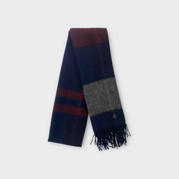 [M17] 빈폴 네이비 체크 머플러