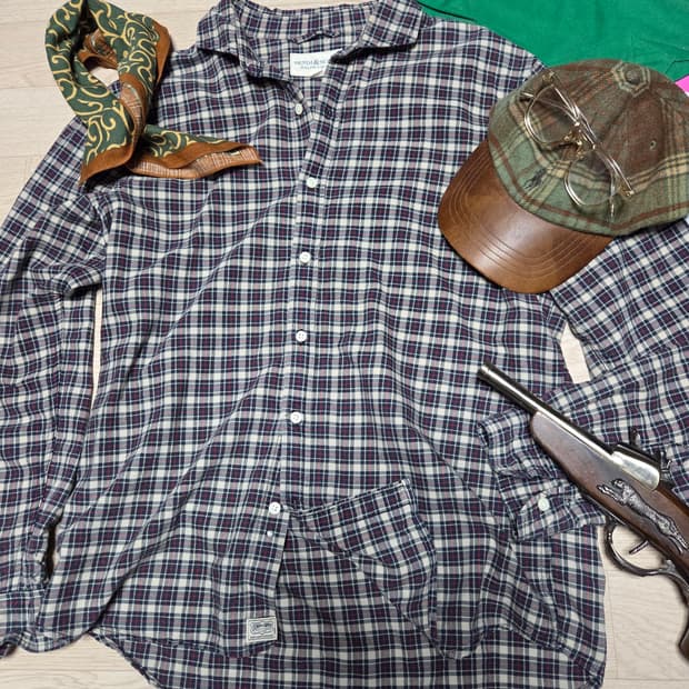 폴로 랄프로렌 스프레드 카라 체크 셔츠 남방 