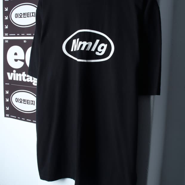 (L-XL) 엠엠엘지 반팔 티셔츠 빅로고 블랙 올드스쿨-H34771