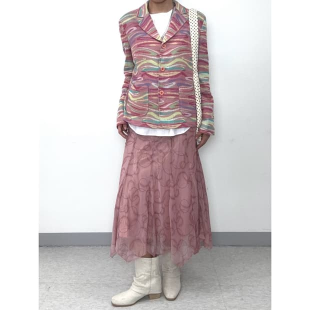 빈티지 핑크 원피스 스커트