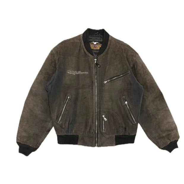 90s 할리데이비슨 스웨이드 레더 봄버 자켓