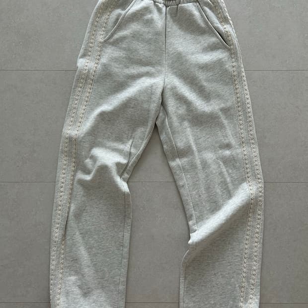 락케이크 레이스 라인 투웨이 조거 팬츠 오트밀 