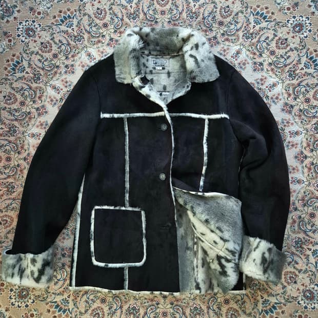 크리지아 레오파드 스웨이드 시어링 자켓