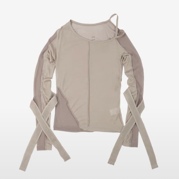 오호스 밴디지 매쉬 티셔츠 bandage mesh t shirt
