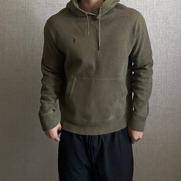 폴로 랄프로렌 엘보우 패치 후드티 L