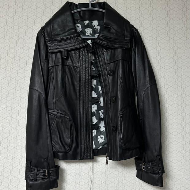 빈티지 램스킨 레더 자켓