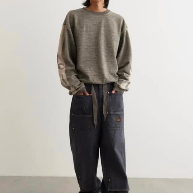 (2) KAPITAL 캐피탈 14온스 더블니 이지 배기팬츠