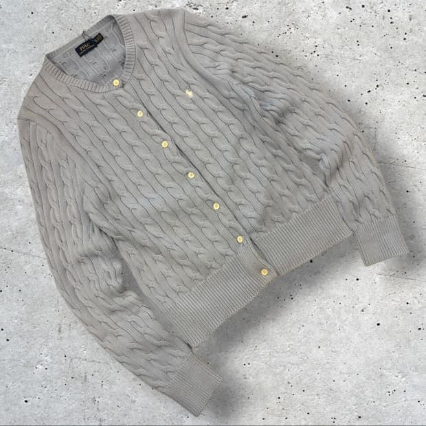 [XL] 폴로 랄프로렌 케이블 니트 가디건 하늘 D485