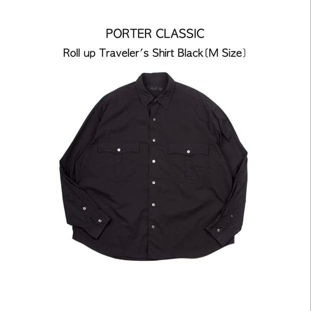 PORTER CLASSIC 롤업 셔츠 블랙
