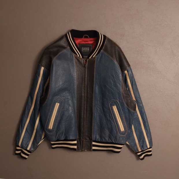 90's 펠레펠레 올드스쿨 레더 스타디움 자켓 A1524