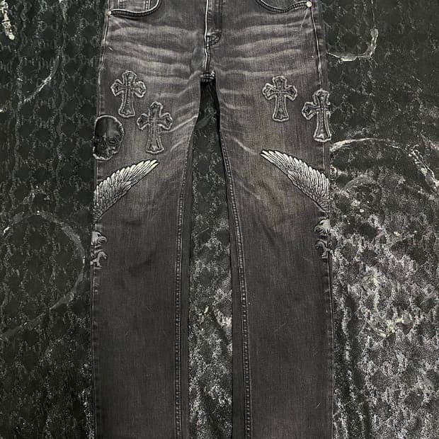 [Cloud72]Vkei Mood Patchwork Detail Slim