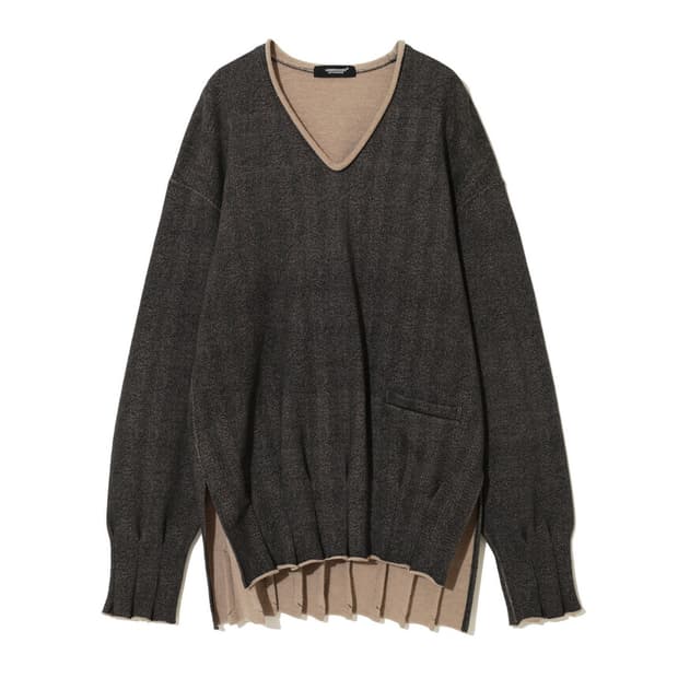 언더커버 헤링본 스웻셔츠