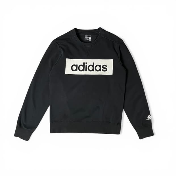 아디다스 블랙 스포츠 에센셜 로고 맨투맨 95