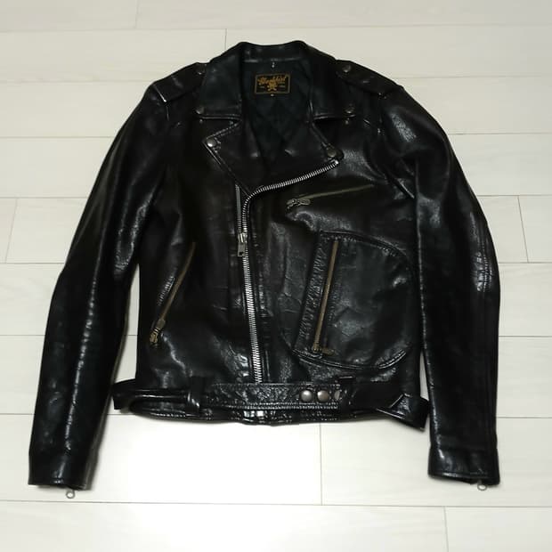 디아프바인X블랙키스트 가죽 라이더 자켓M