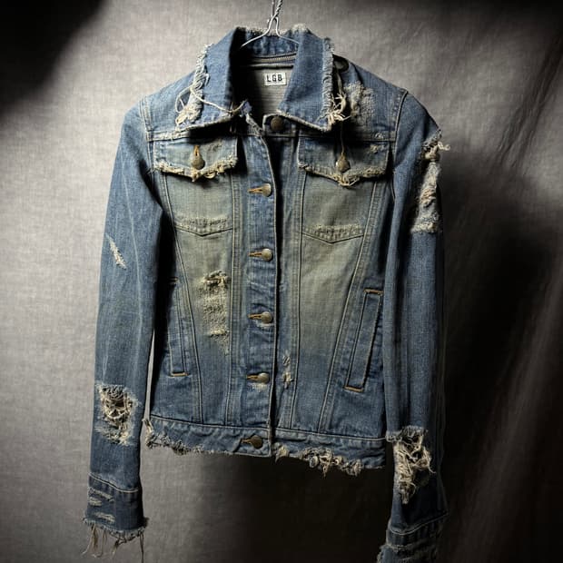 LGB Distressed Fringe Denim Jacket