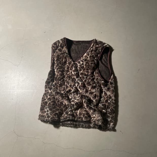 H•d Faux Fur Leopard Vest