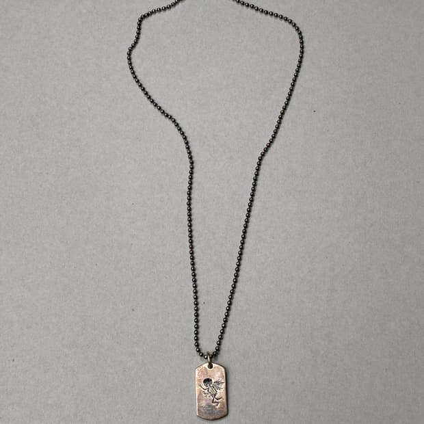 론원스 X 갤러리 디파트먼트 스켈레톤 도그 택 펜던트 목걸이 925실버
