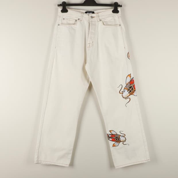 32 / Palace 팔라스 잉어 자수 화이트 팬츠