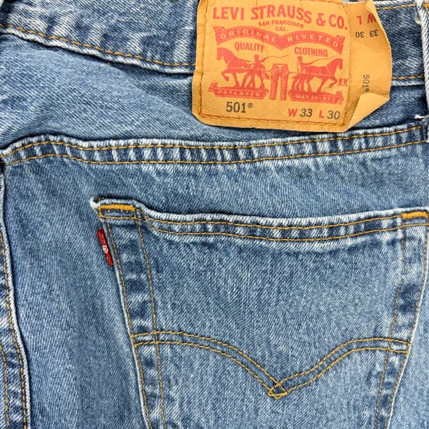 리바이스 501 연청 데님 33/30