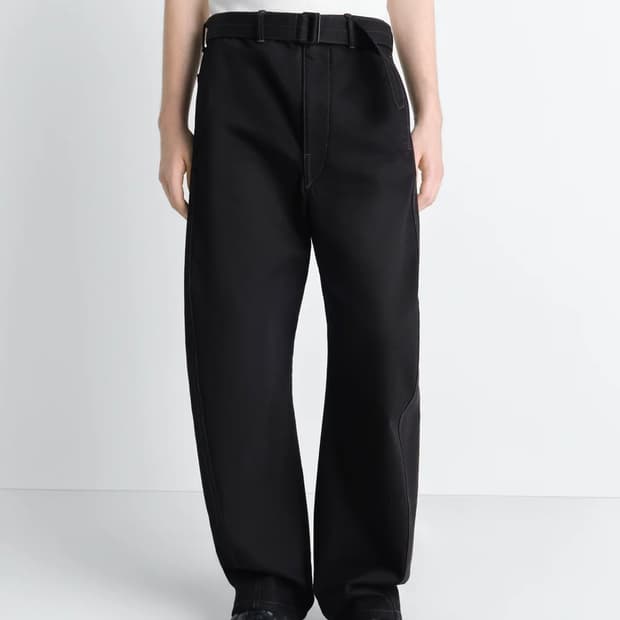 [S,M]르메르 26ss 트위스트 벨티드 팬츠/블랙 데님