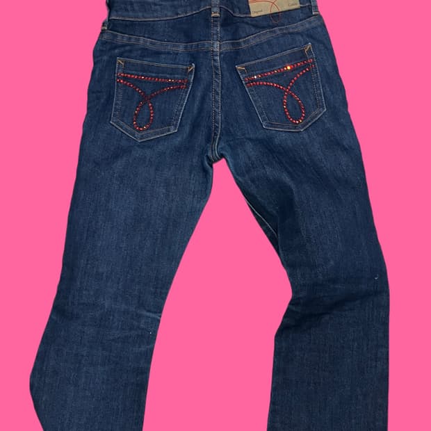 캘빈 클라인 진청 핫픽스 세미 부츠컷