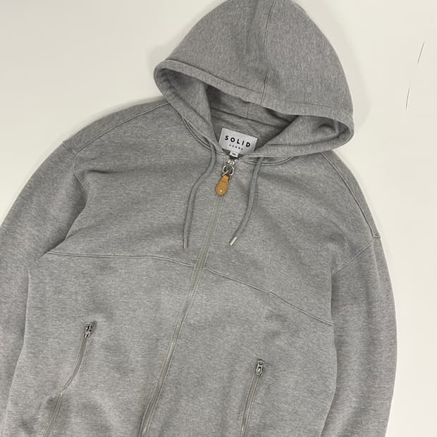 25f/w 그레이 레더 슬라이드 후드 집업(50)