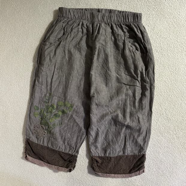 빈티지 모리걸 플로랄 페어리 5부 팬츠