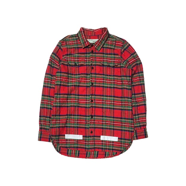 17FW 오프화이트 에로우 플란넬 체크 셔츠