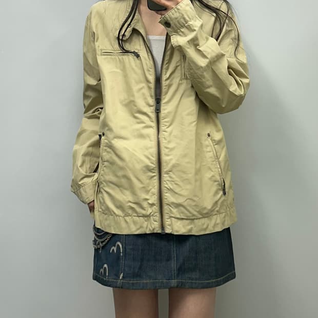 캘빈클라인 베이지 블루종 트러커 자켓