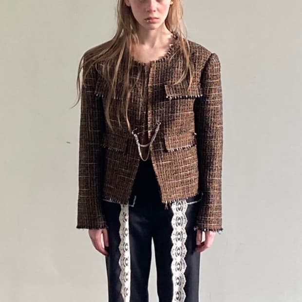 데어드 피넛 트위드 자켓