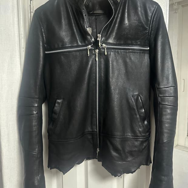 14th addiction cross zip leather 