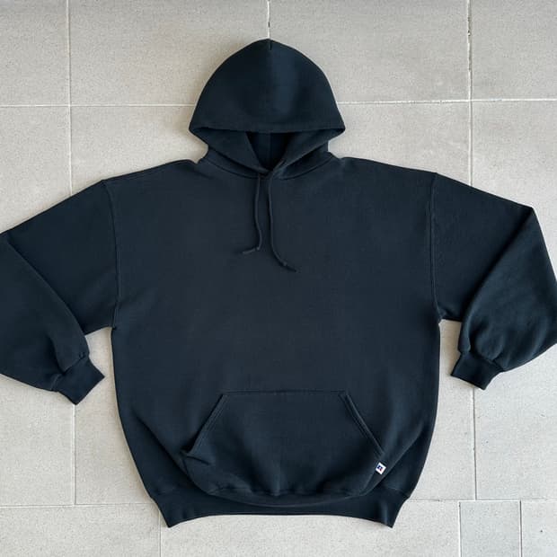 90s 빈티지 러셀 후드 블랙 XXL USA