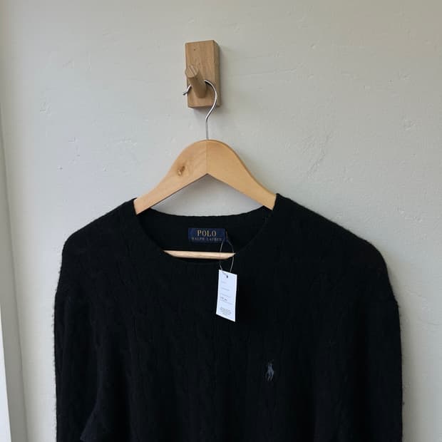 15828 - 폴로 랄프로렌 블랙 케이블 울 니트 (울 90% 캐시미어 