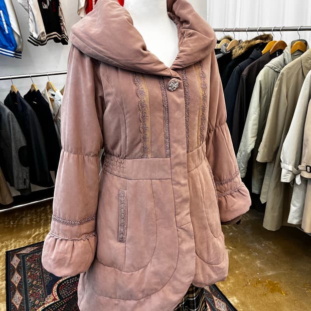 엑시즈팜 레이스 패딩 코트