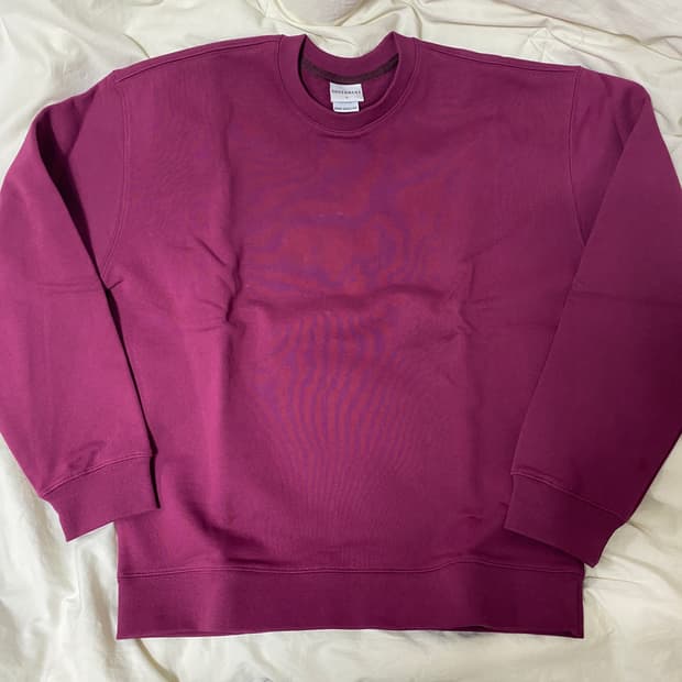 소버먼트 950g 세미오버핏 맨투맨 다크 핑크