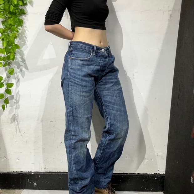 리바이스 501 진청 데님 팬츠 청바지 